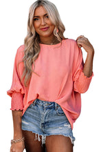 Load image into Gallery viewer, Pink Smocked Wrist Shift Top
