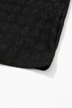 Load image into Gallery viewer, Black Lattice Textured Split Neck Tank Top
