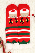 Load image into Gallery viewer, Fiery Red Christmas Cartoon Pattern Woolen Knit Socks
