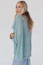 Load image into Gallery viewer, Apricot Ribbed Knit Batwing Sleeve Tunic Oversized T Shirt
