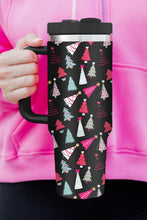 Load image into Gallery viewer, Black Cartoon Christmas Tree Printed Thermos Cup 40oz
