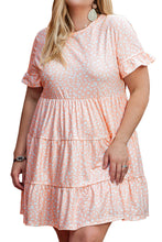 Load image into Gallery viewer, Pink Cheetah Print Tiered Ruffled Plus Size Dress
