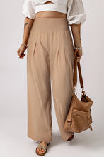 Load image into Gallery viewer, Black Smocked Wide Waistband High Waist Wide Leg Pants

