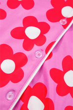 Load image into Gallery viewer, Pink Flower Print Short Sleeve Shirt Pajamas Set
