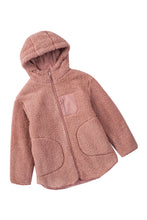 Load image into Gallery viewer, Pink Sherpa Zip Hooded Teddy Jacket
