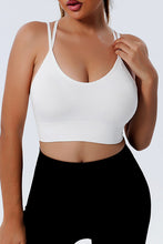 Load image into Gallery viewer, Black Ribbed Knit Strappy Back Sports Bra
