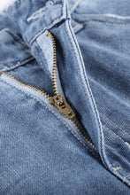 Load image into Gallery viewer, Distressed Ripped Rolled Hem Blue Denim Shorts
