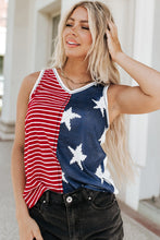 Load image into Gallery viewer, Red American Flag Stars and Stripes Tank Top
