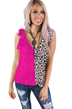 Load image into Gallery viewer, Black Contrast Solid Leopard Short Sleeve T-shirt Dress with Slits
