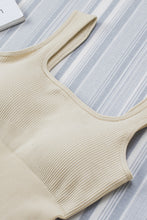 Load image into Gallery viewer, Black Ribbed Square Neck Padded Sports Romper
