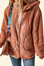 Load image into Gallery viewer, Pink Sherpa Zip Hooded Teddy Jacket
