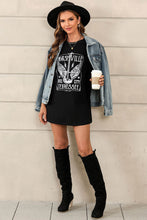 Load image into Gallery viewer, Pink Guitar Slogan Letter Graphic Print Oversized T Shirt
