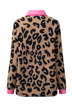 Load image into Gallery viewer, Black Contrast Trimmed Leopard Teddy Shacket
