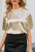 Load image into Gallery viewer, Apricot Chest Pocket Loose Fit Short Sleeve T Shirt
