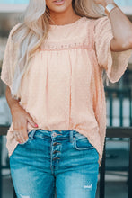 Load image into Gallery viewer, Apricot Flutter Sleeves Sheer Textured Babydoll Top
