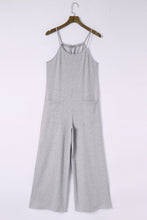 Load image into Gallery viewer, Black Loose Fit Side Pockets Spaghetti Strap Wide Leg Jumpsuit
