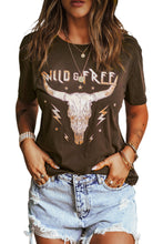 Load image into Gallery viewer, Brown WILD FREE Animal Graphic Tee

