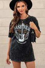 Load image into Gallery viewer, Black Mineral Wash NASHVILLE Vintage Graphic T Shirt
