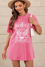 Load image into Gallery viewer, Pink Guitar Slogan Letter Graphic Print Oversized T Shirt
