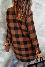 Load image into Gallery viewer, Red Turn-down Collar Plaid Shirt Coat
