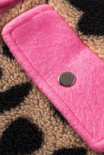 Load image into Gallery viewer, Black Contrast Trimmed Leopard Teddy Shacket
