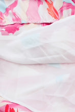 Load image into Gallery viewer, Pink Brush Stroke Printed Smocked Ruffle Tiered Dress
