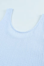 Load image into Gallery viewer, Sky Blue Textured U Neck Tank Top and High Waist Shorts Set
