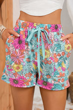 Load image into Gallery viewer, Sky Blue Pocket Short Sleeve Drawstring Lounge Set
