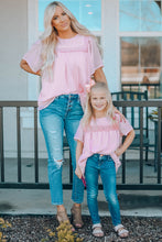 Load image into Gallery viewer, Apricot Flutter Sleeves Sheer Textured Babydoll Top
