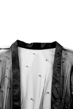 Load image into Gallery viewer, Black Sheer Embellished Tulle Duster Kimono
