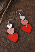 Load image into Gallery viewer, Red Valentines Day Heart Shape Tiered Dangle Earring
