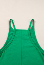 Load image into Gallery viewer, Bright Green Sleeveless Pocketed V Neck Jersey Romper
