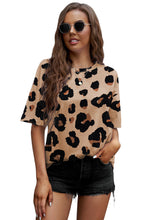 Load image into Gallery viewer, Leopard Plus Size Round Neck Boyfriend T Shirt
