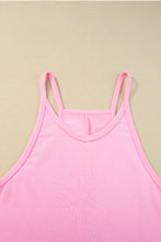 Load image into Gallery viewer, Pink Sleeveless Pocketed V Neck Jersey Romper
