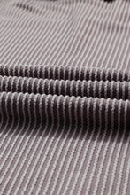 Load image into Gallery viewer, Light Grey Corded V Neck Chest Pocket Loose T-shirt
