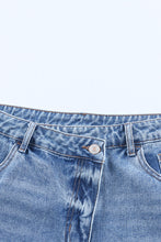 Load image into Gallery viewer, Sky Blue High Rise Crossover Waist Denim Shorts
