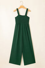 Load image into Gallery viewer, Black Smocked Sleeveless Wide Leg Jumpsuit with Pockets
