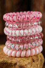 Load image into Gallery viewer, Pink Cute Gradient Starry Dotty Phone Cord Scrunchie Set
