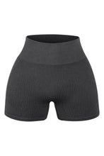Load image into Gallery viewer, Red Seamless Ribbed Knit Butt Lifter Yoga Shorts
