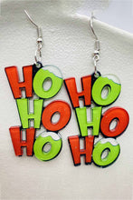 Load image into Gallery viewer, Green HO HO HO Dangle Christmas Earrings
