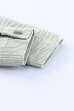 Load image into Gallery viewer, Sky Blue Raw Hem Flap Pockets Cropped Corduroy Jacket
