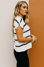 Load image into Gallery viewer, White Striped Batwing Sleeve Sweater Tee
