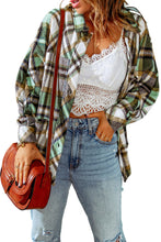 Load image into Gallery viewer, Green Plaid Shacket with Pocket

