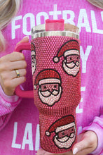 Load image into Gallery viewer, Rose Red Christmas Santa Claus Diamond Thermos Cup with Straw 40oz
