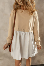 Load image into Gallery viewer, Pale Khaki Sweatshirt Poplin Mini Dress
