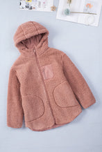 Load image into Gallery viewer, Pink Sherpa Zip Hooded Teddy Jacket
