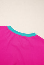 Load image into Gallery viewer, Strawberry Pink Color Block Detail Casual Two-piece Set
