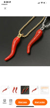 Load image into Gallery viewer, Red horn with chain
