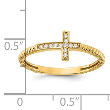 Load image into Gallery viewer, 10K Polished CZ Cross Ring STYLE:  10C1515
