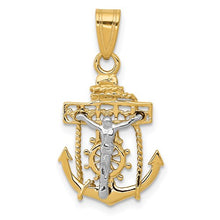 Load image into Gallery viewer, 14k Two-tone Mariners Cross Pendant
